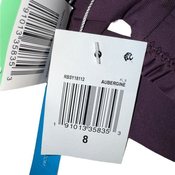 Bleu Rod Beattie NWT Smock it to Ya Halter Embroidered Bikini Top in Aubergine 8 - Picture 7 of 8